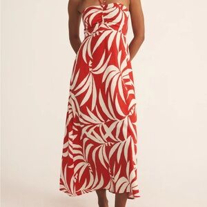 Z Supply Elodi Red and White Midi Dress